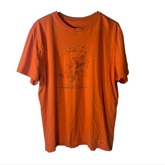 Life Is Good Large Orange T‎ Shirt - Picture 1 of 6